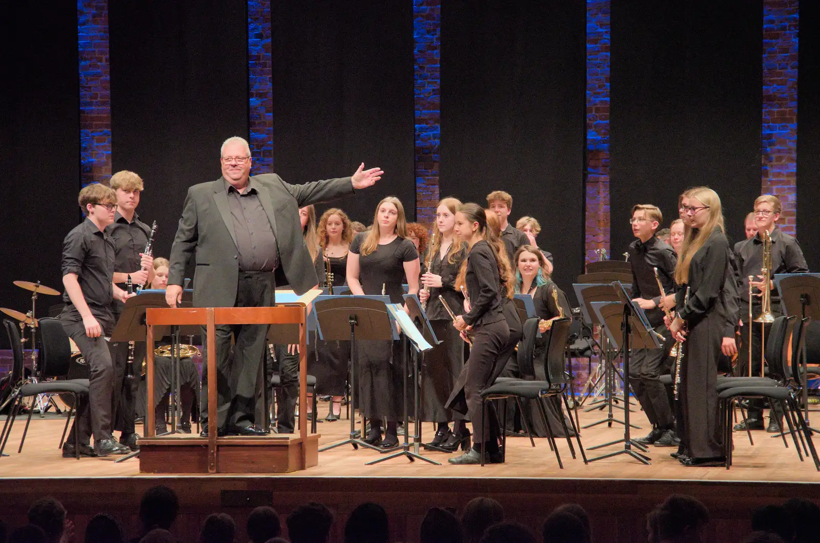 The wind band take a bow, from A Protest on the Beach, Aldeburgh, Suffolk - 1st September 2024