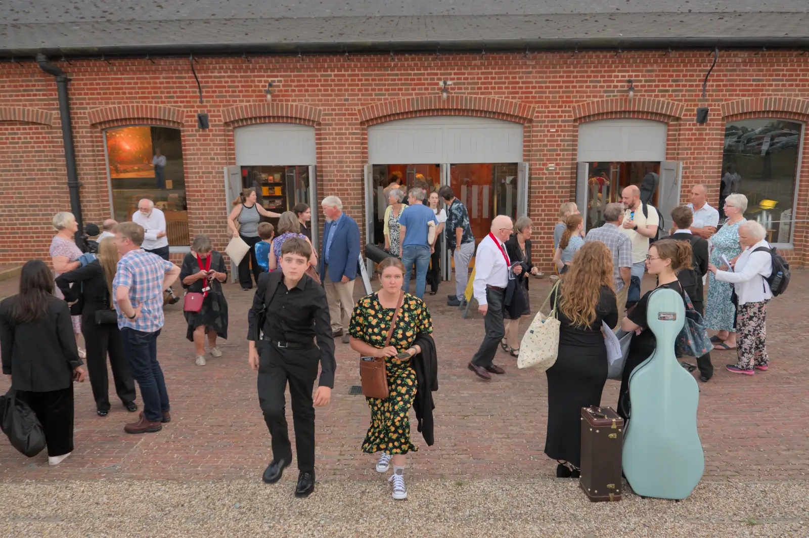 Fred and Isobel outside Snape Maltings, from A Protest on the Beach, Aldeburgh, Suffolk - 1st September 2024