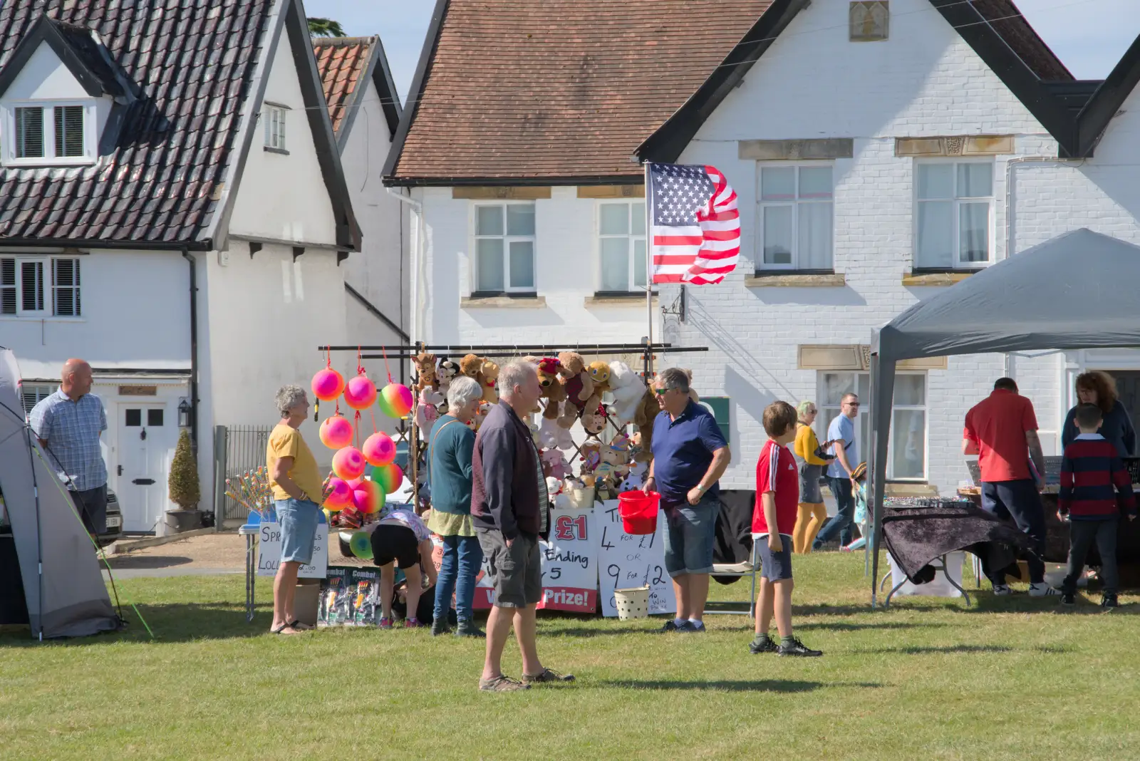 An American flag flaps around, from Palgrave Players Busking and the GSB at Pulham Market, Norfolk - 14th September 2024