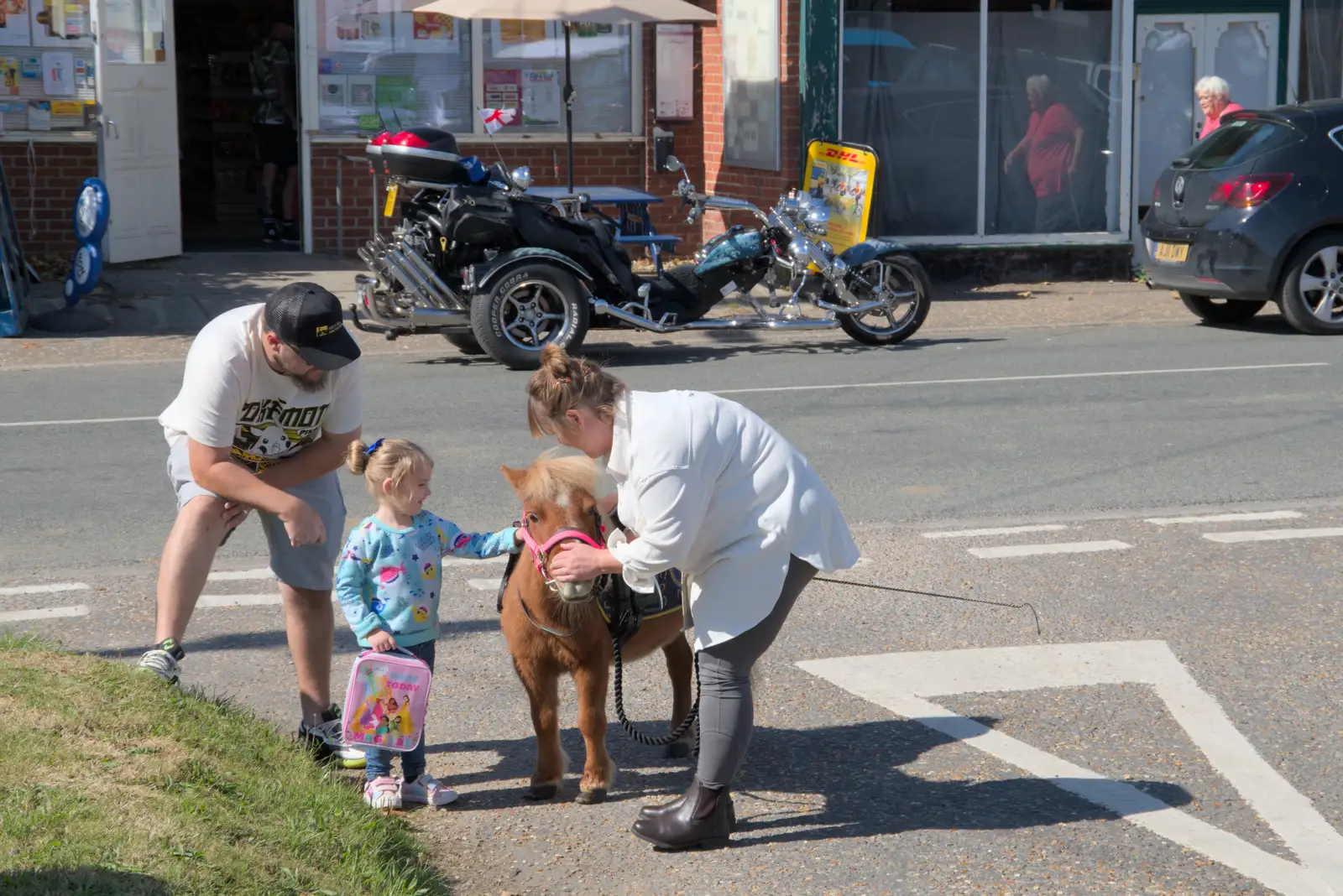 A tiny pony does the rounds, from Palgrave Players Busking and the GSB at Pulham Market, Norfolk - 14th September 2024