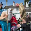 Neptune chats to a bystander, Palgrave Players Busking and the GSB at Pulham Market, Norfolk - 14th September 2024