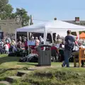 The almost-fly-away gazebo on the green, Palgrave Players Busking and the GSB at Pulham Market, Norfolk - 14th September 2024