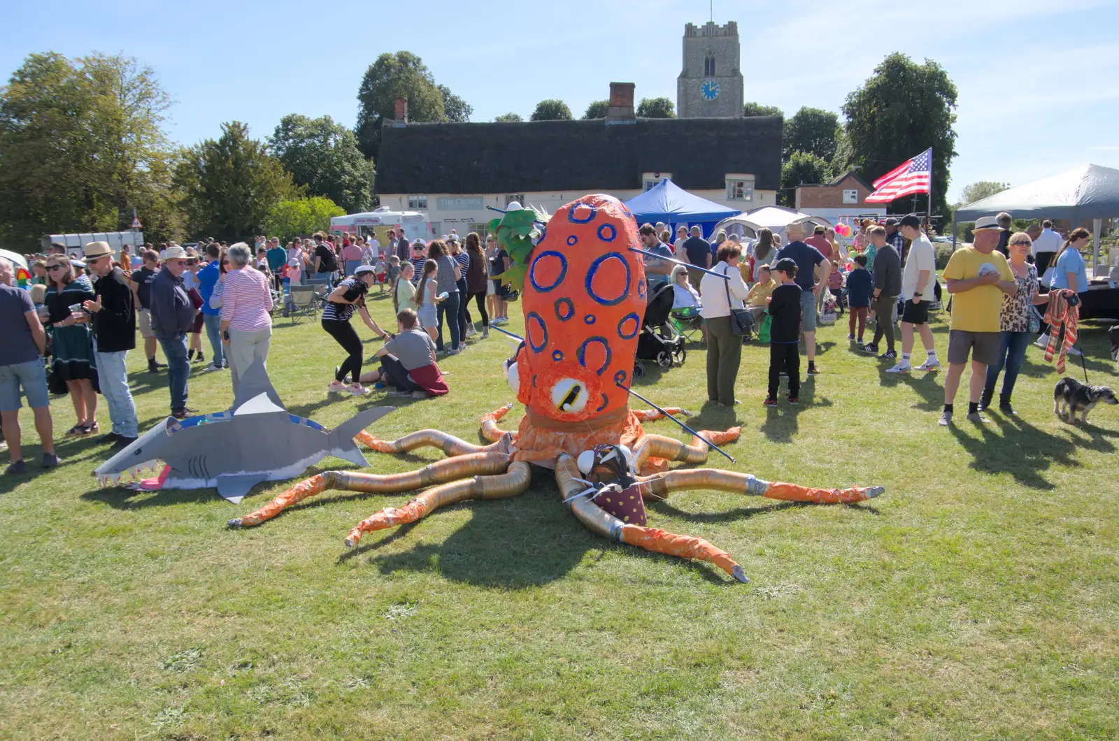 The octopus and the Pulham Crown, from Palgrave Players Busking and the GSB at Pulham Market, Norfolk - 14th September 2024