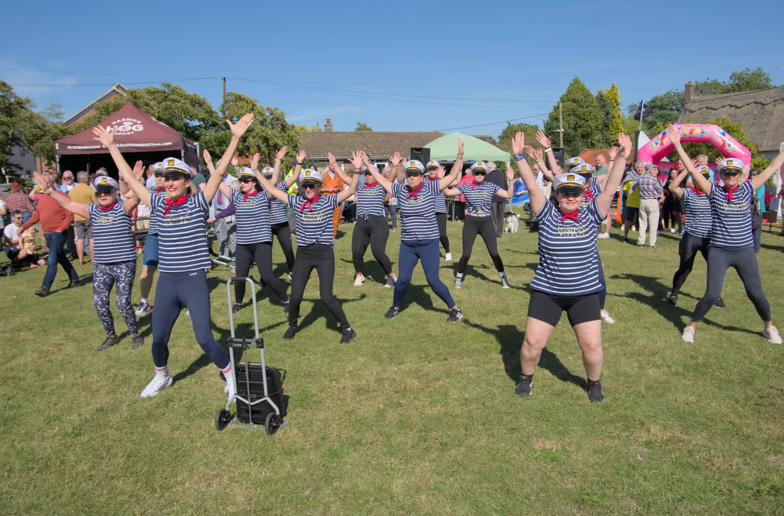 TribeAll Fitness do a demonstration, from Palgrave Players Busking and the GSB at Pulham Market, Norfolk - 14th September 2024