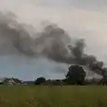 A cloud of smoke drifts over the back field, A Major Fire at Suffolk Highways, Brome, Suffolk - 15th September 2024