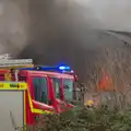 The fire rages away as things explode, A Major Fire at Suffolk Highways, Brome, Suffolk - 15th September 2024