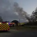 A final view as the light fades, A Major Fire at Suffolk Highways, Brome, Suffolk - 15th September 2024