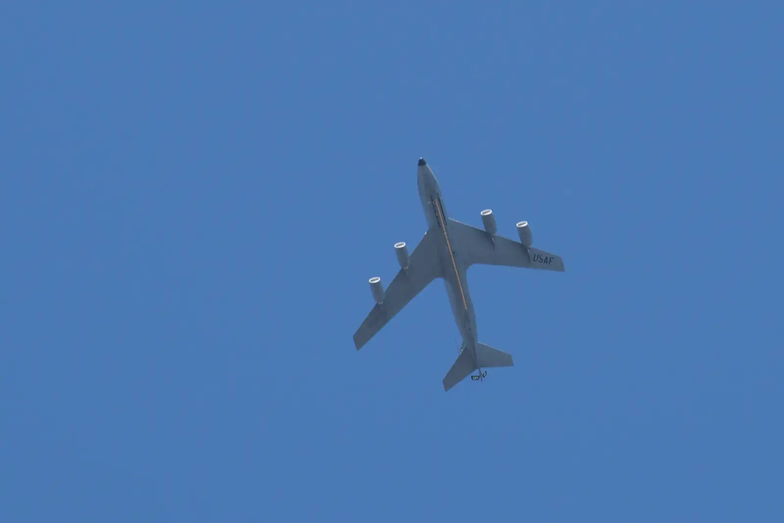 A KC-135 Stratotanker flies over the house, from A Major Fire at Suffolk Highways, Brome, Suffolk - 15th September 2024