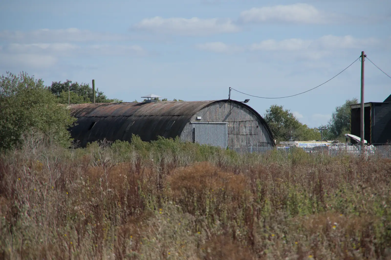 The Nissen hut looks undamaged from outside, from A Major Fire at Suffolk Highways, Brome, Suffolk - 15th September 2024