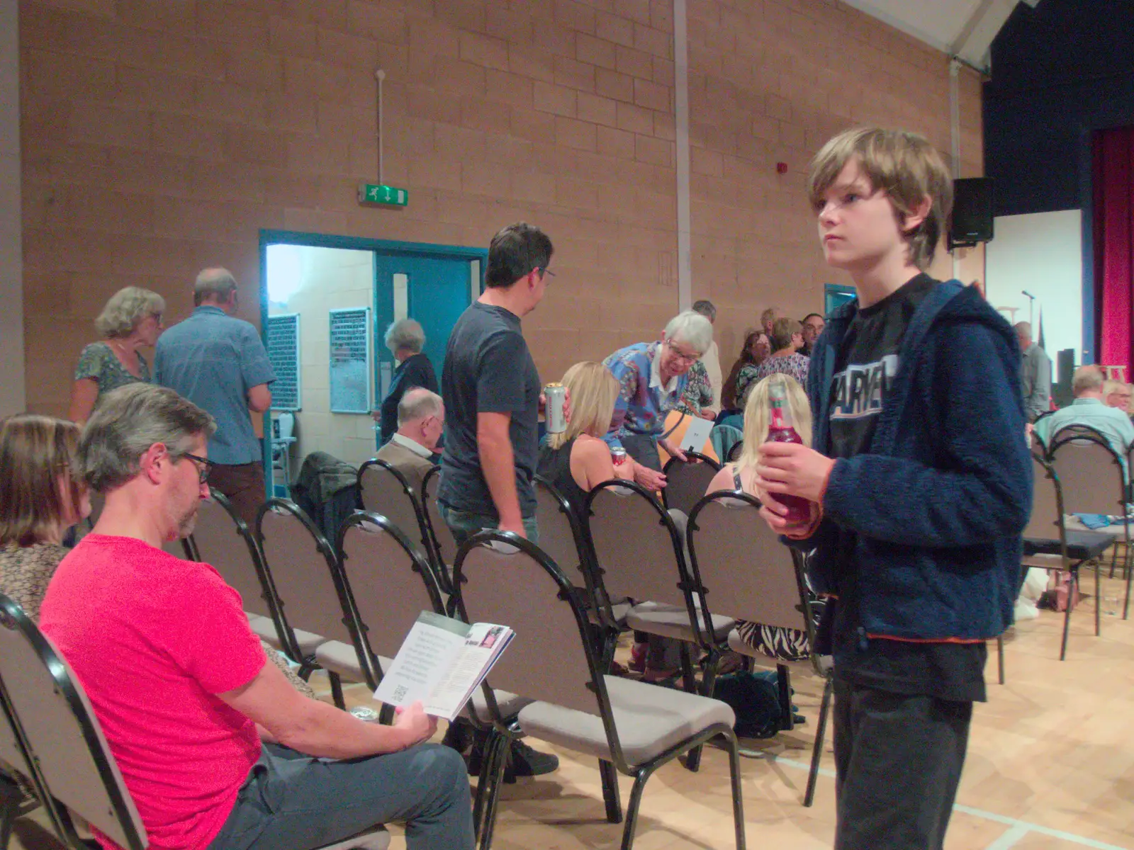 Harry has an interval drink, from Palgrave Players do "Once", Garboldisham, Norfolk - 18th September 2024