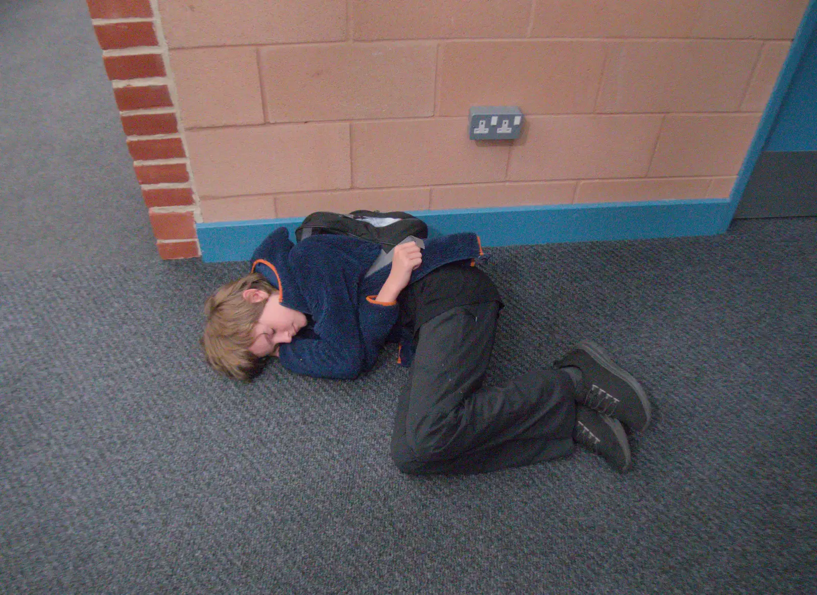 Harry has a little sleep on the floor, from Palgrave Players do "Once", Garboldisham, Norfolk - 18th September 2024