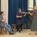 Isobel and Vicki play the fiddle, Palgrave Players do "Once", Garboldisham, Norfolk - 18th September 2024