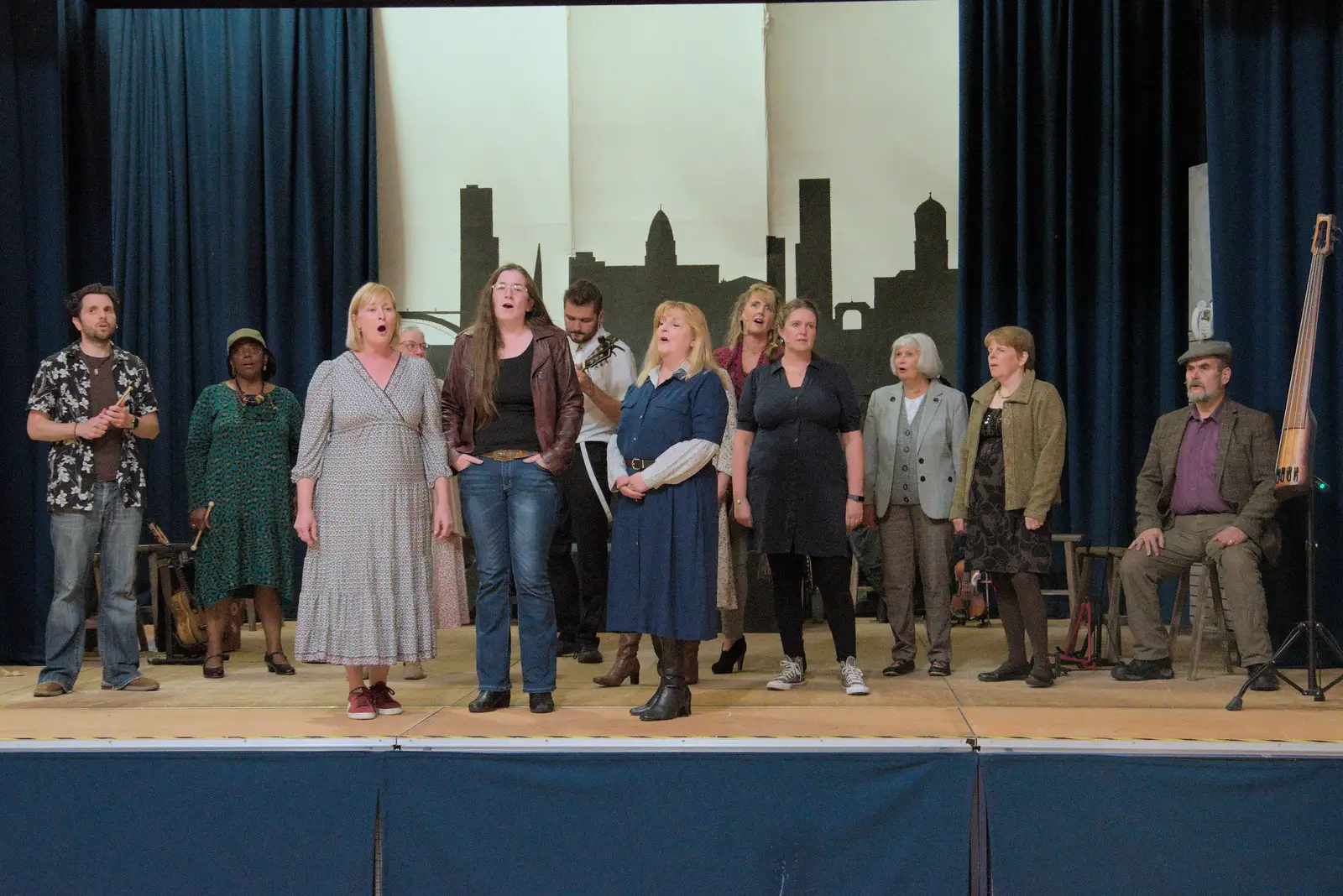 The cast sing a song from Celtic Nights, from Palgrave Players do "Once", Garboldisham, Norfolk - 18th September 2024