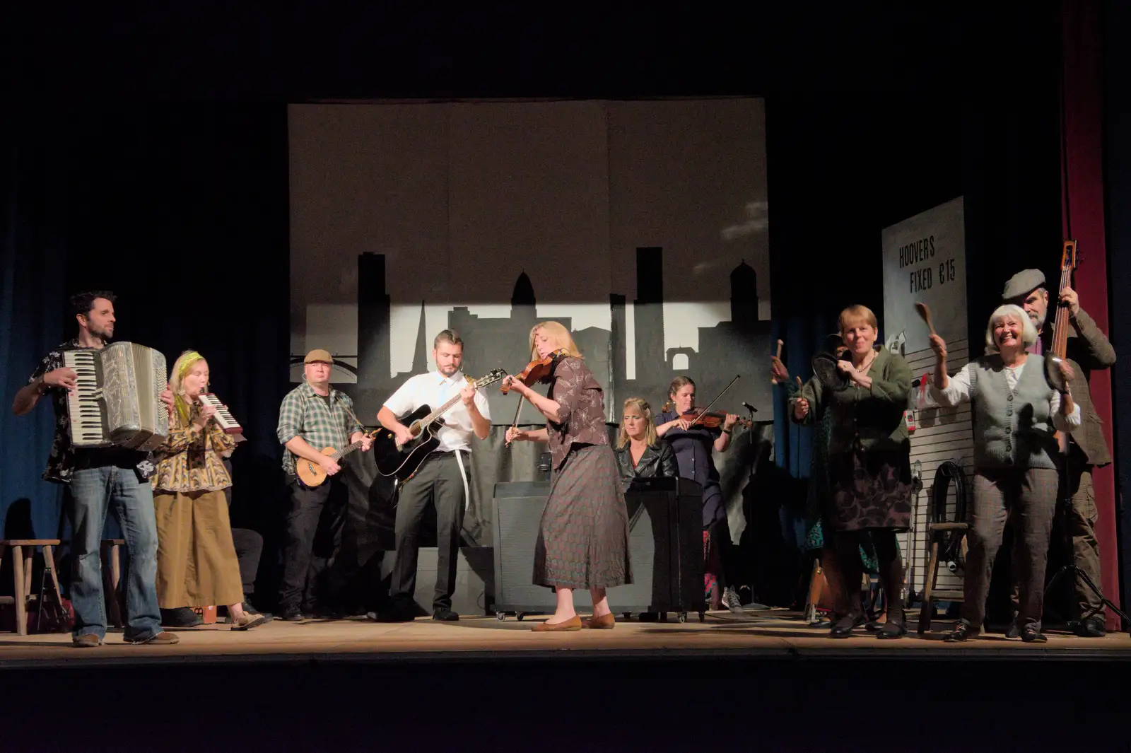 Cathal's on the piano accordion, from Palgrave Players do "Once", Garboldisham, Norfolk - 18th September 2024