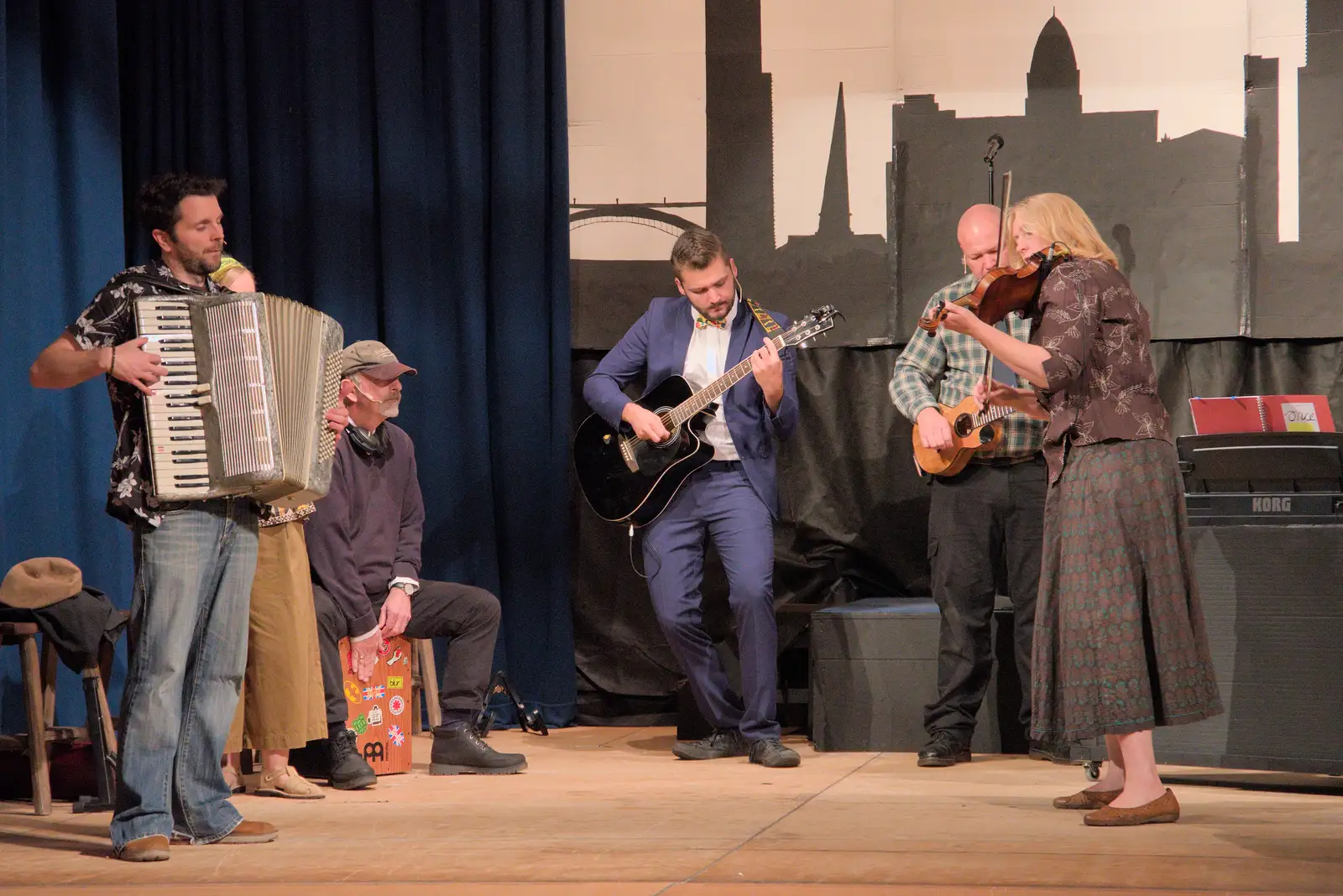 The band does its thing, from Palgrave Players do "Once", Garboldisham, Norfolk - 18th September 2024