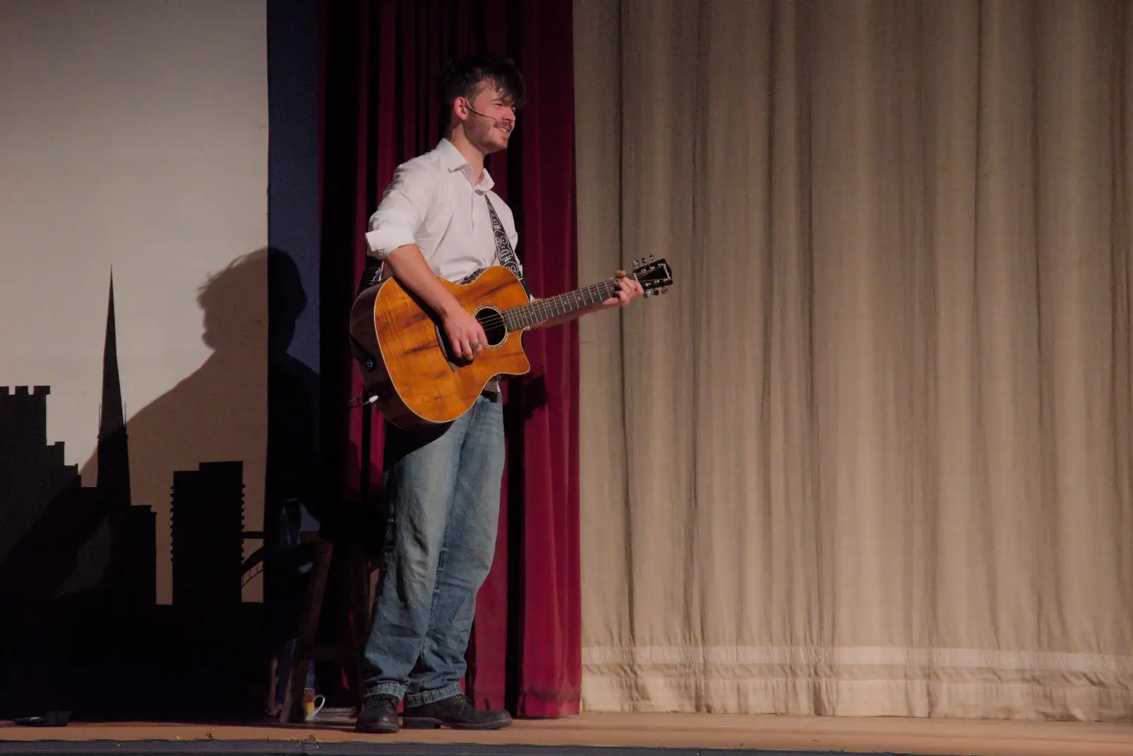 Lewis is singing, from Palgrave Players do "Once", Garboldisham, Norfolk - 18th September 2024