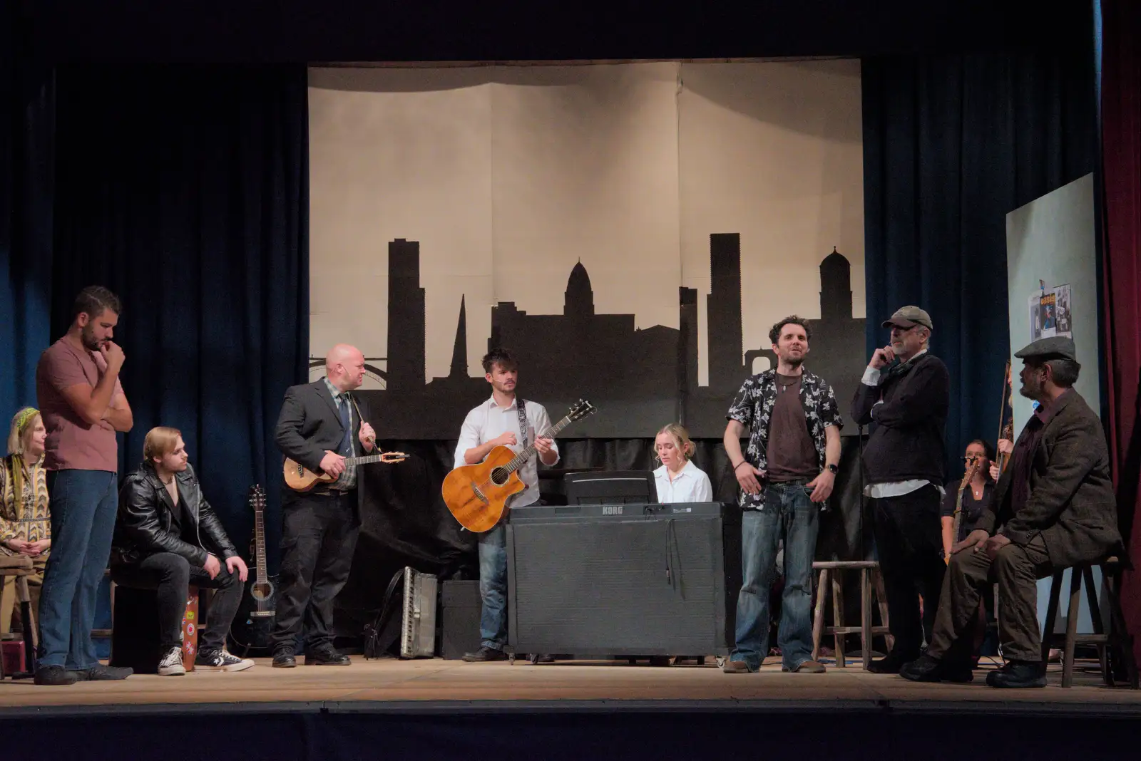 Holly plays piano, from Palgrave Players do "Once", Garboldisham, Norfolk - 18th September 2024