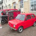 A bright red Fiat 126 by the post office, Diss Heritage Transport Festival and the GSB at Wickham Skeith - 22nd September 2024