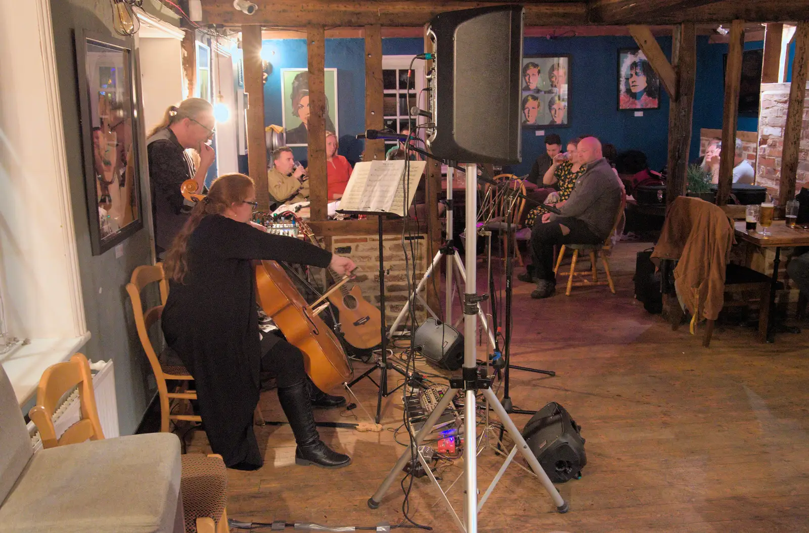 There's an unusual appearance of a cello first, from Palgrave Players do the White Horse Open Mic Night, South Lopham - 29th September 2024