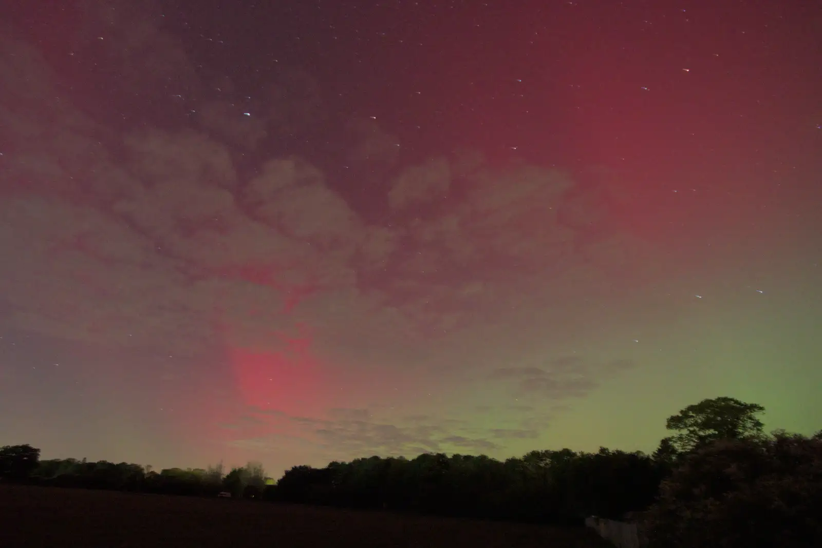 The north-west sky is filled with light, from A Walk to the Railway Tavern, Mellis, Suffolk - 13th October 2024