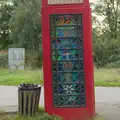 Mellis's stained-glass K6 phonebox, A Walk to the Railway Tavern, Mellis, Suffolk - 13th October 2024