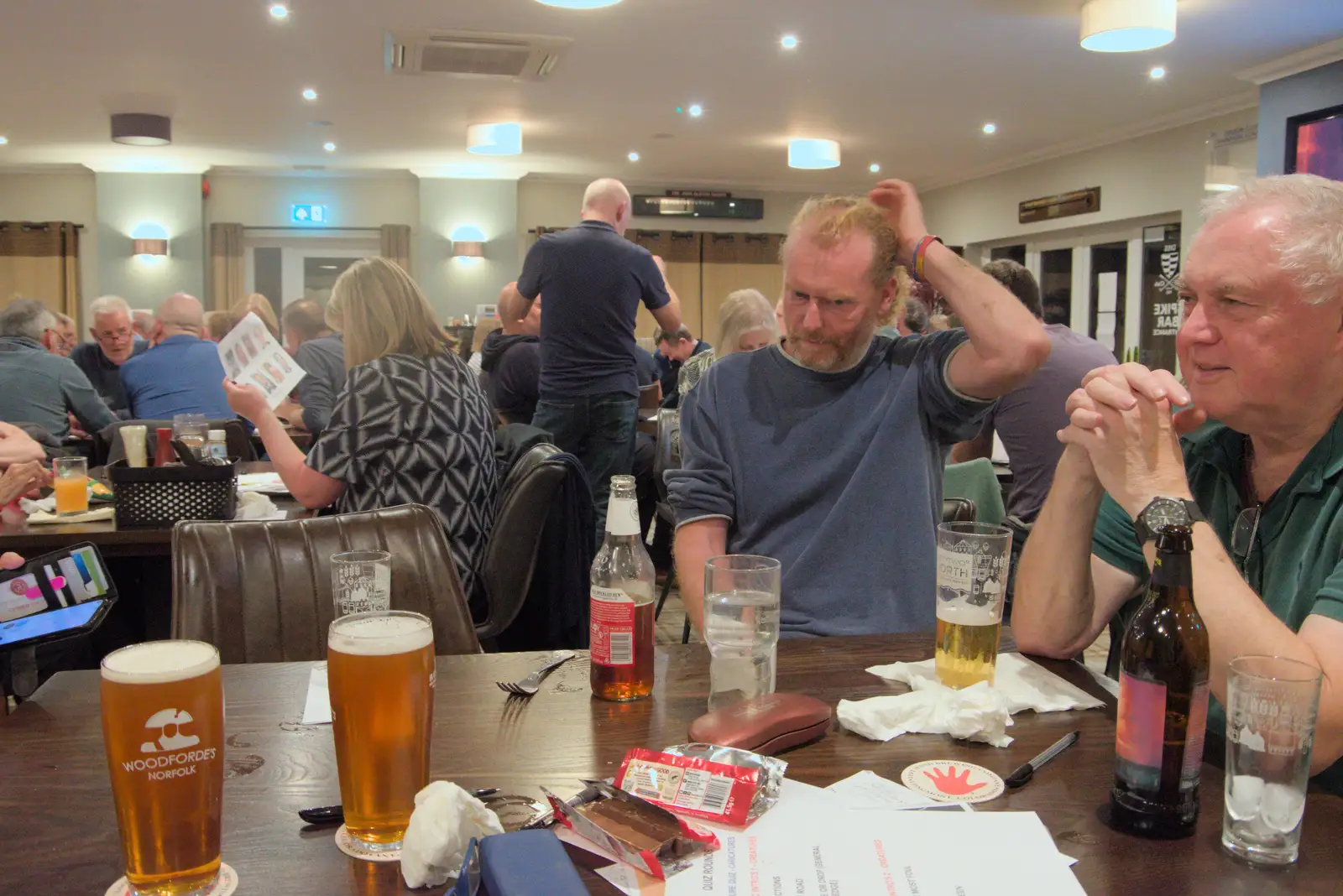 Wavy scratches his head, from A Quiz at Diss Golf Club, Stuston - 18th October 2024