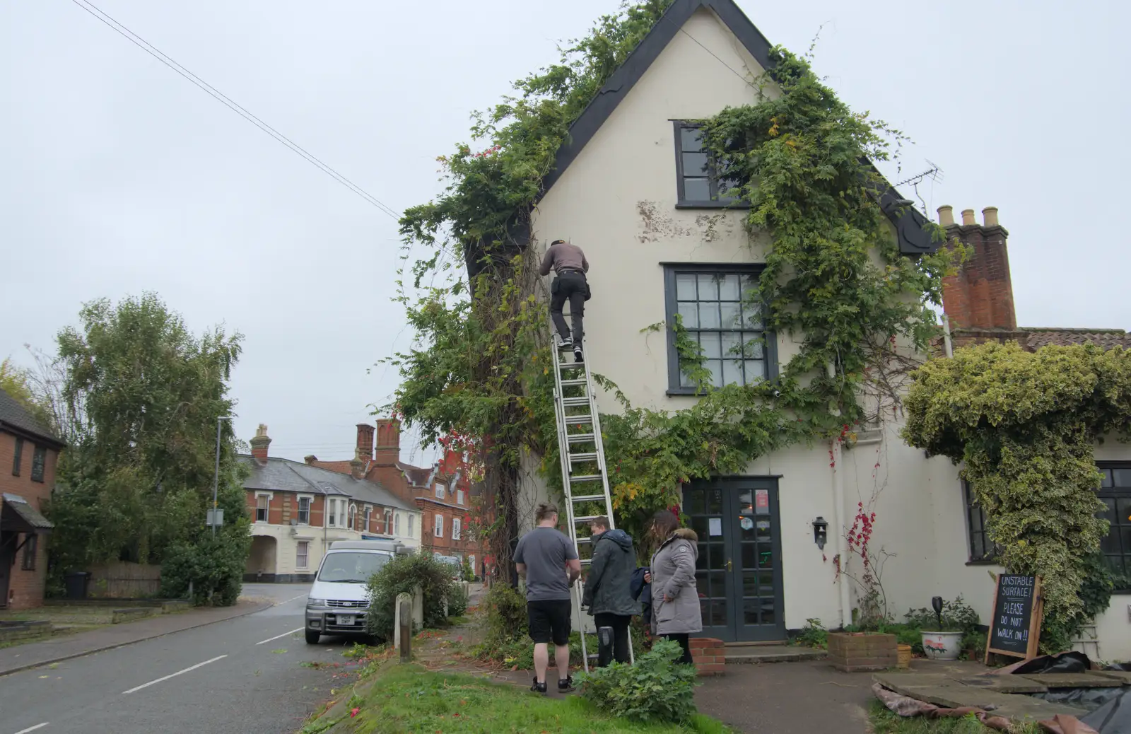 It's not a day to be up a ladder, from A Quiz at Diss Golf Club, Stuston - 18th October 2024