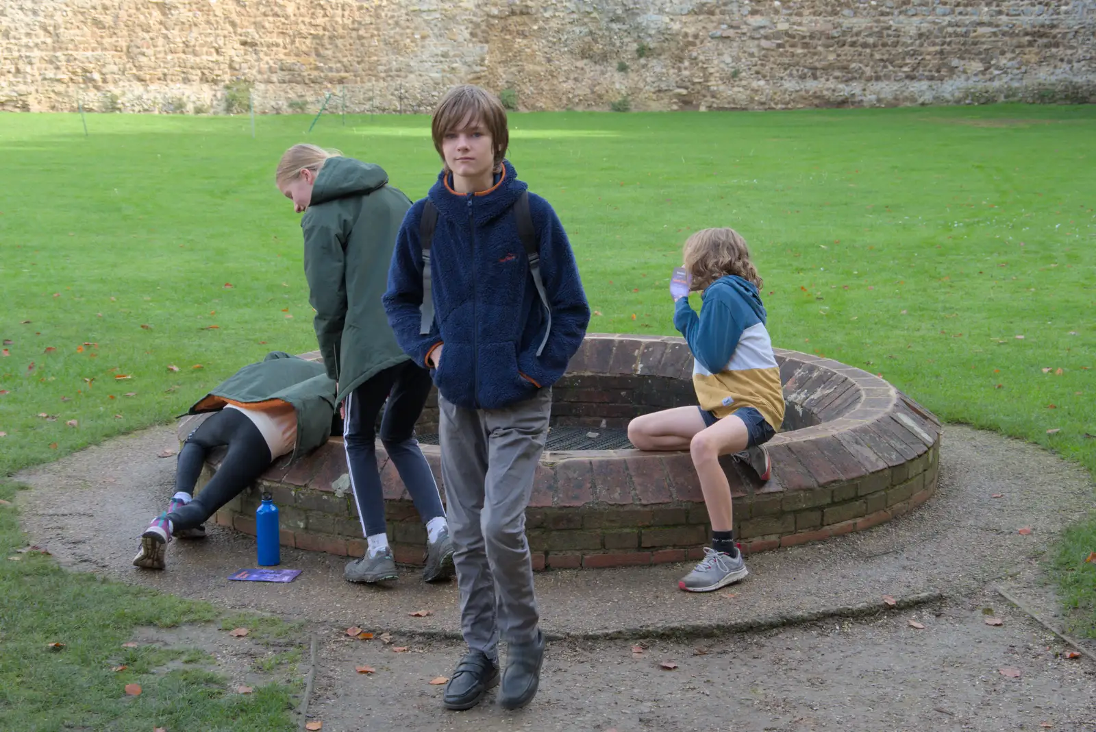 Harry in front of the castle well, from The Witchfinder General at Framlingham Castle, Suffolk - 26th October 2024