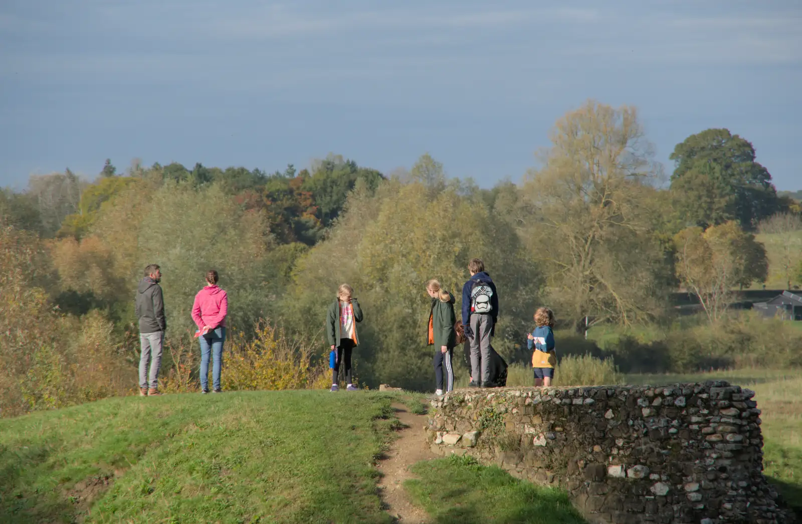 We do the castle wall and moat walk, from The Witchfinder General at Framlingham Castle, Suffolk - 26th October 2024