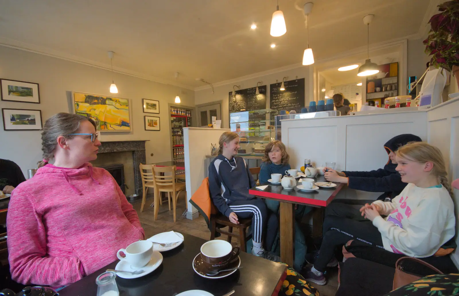 In the Dancing Goat café, from The Witchfinder General at Framlingham Castle, Suffolk - 26th October 2024