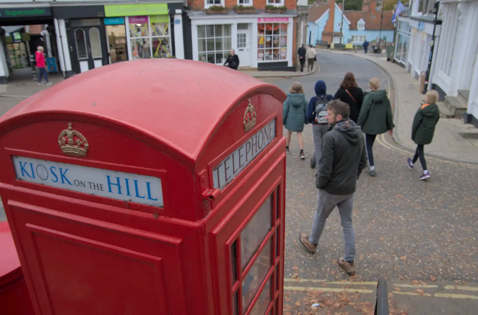 The top of a K6 phone box, from The Witchfinder General at Framlingham Castle, Suffolk - 26th October 2024