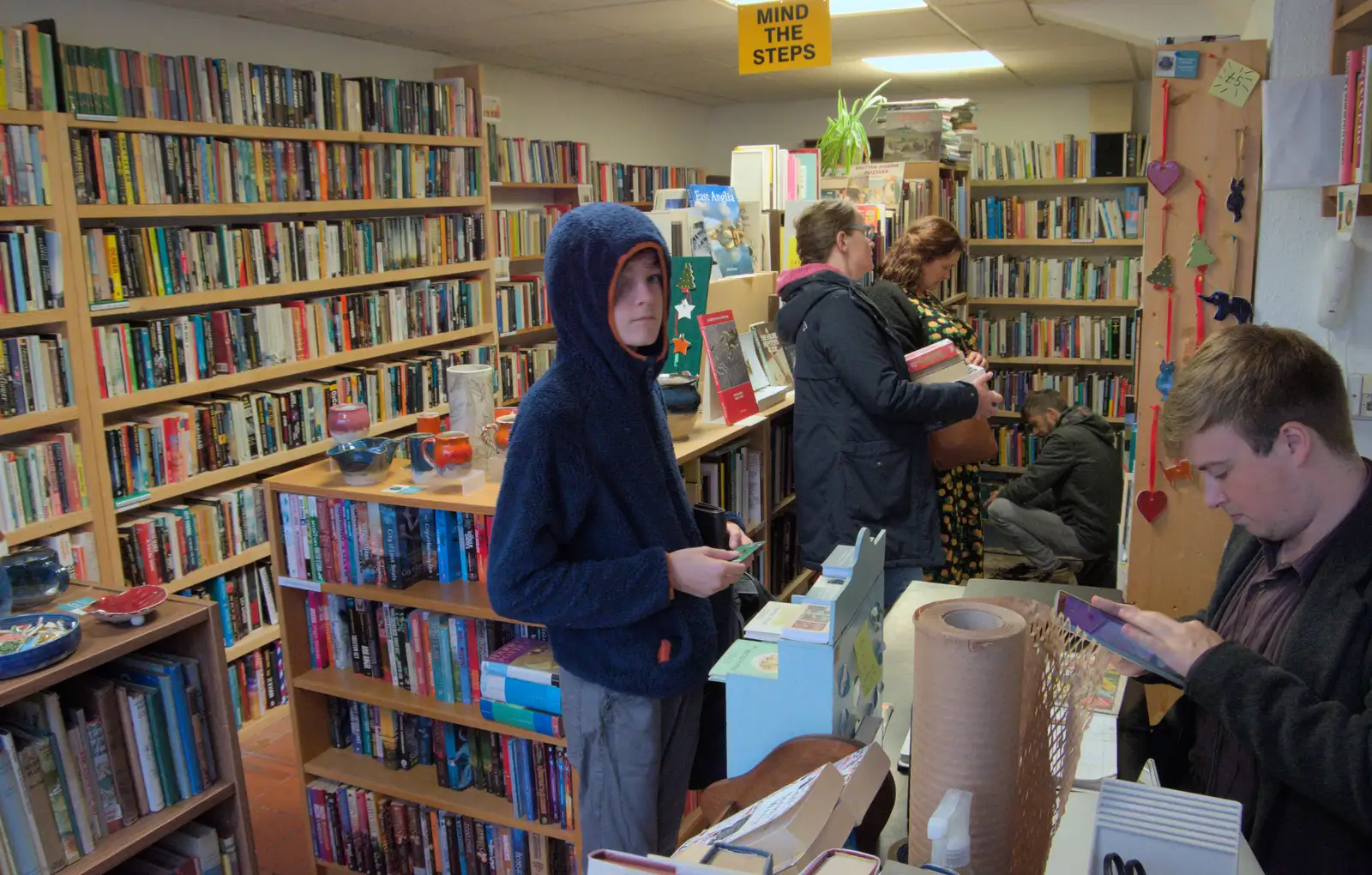 Harry in the bookshop, from The Witchfinder General at Framlingham Castle, Suffolk - 26th October 2024