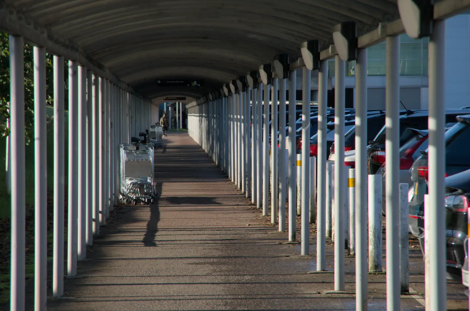 The long walkway to the terminal, from A Trip to Lloret de Mar, Catalonia, Spain - 27th October 2024