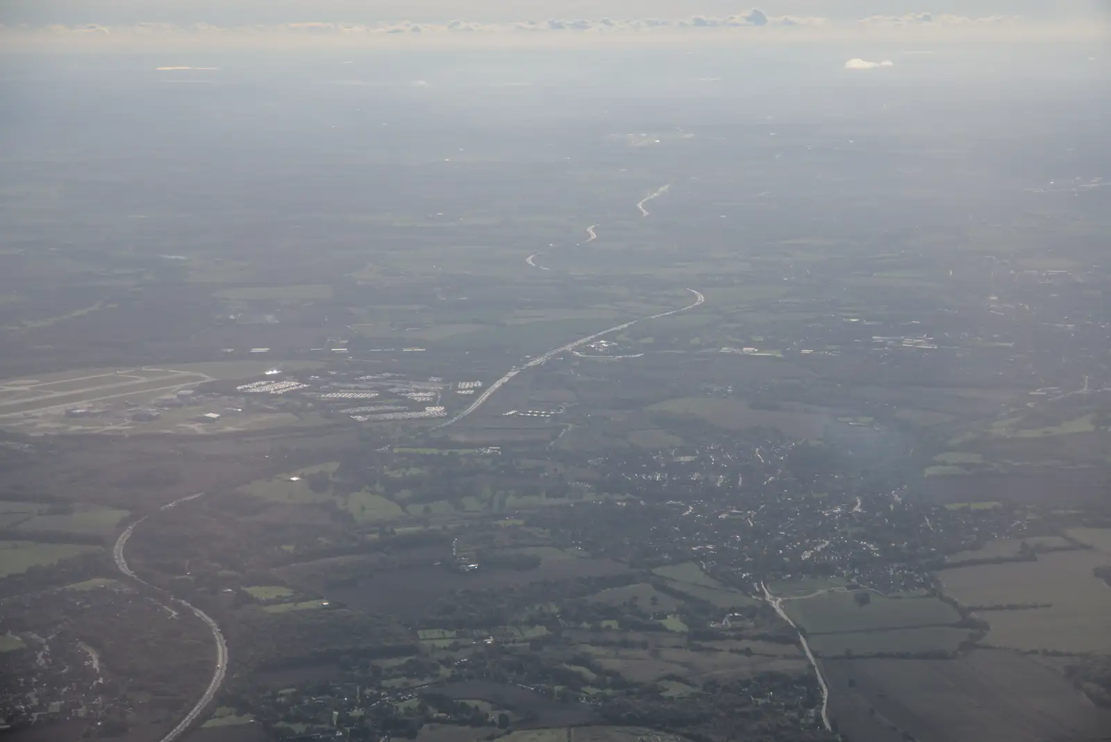 The M11 motorway snakes its way to London, from A Trip to Lloret de Mar, Catalonia, Spain - 27th October 2024