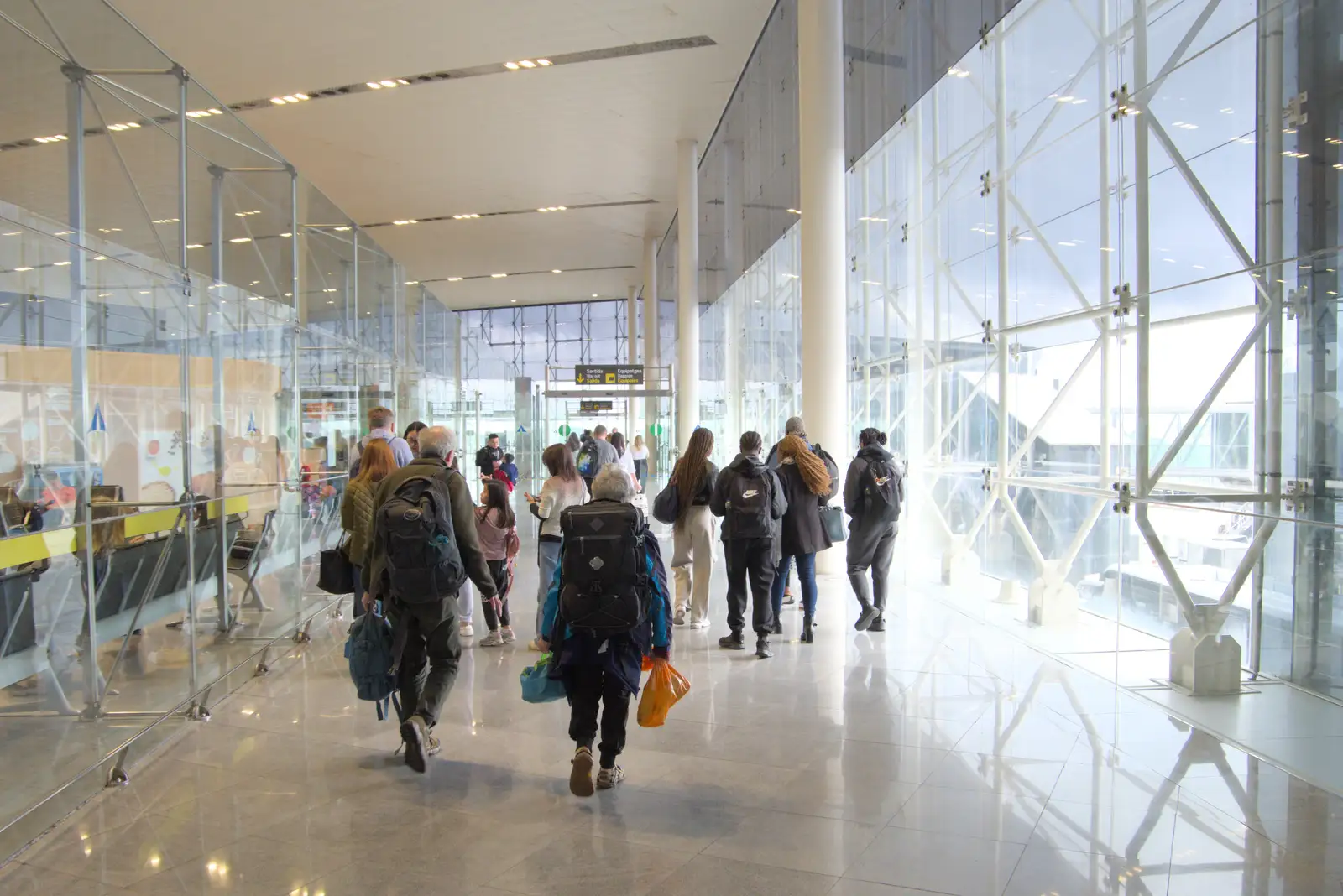 Glass and tubes in El Prat airport, from A Trip to Lloret de Mar, Catalonia, Spain - 27th October 2024