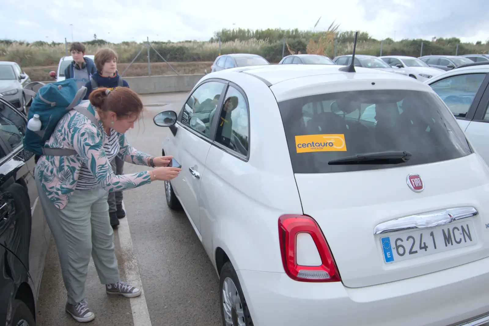 Isobel takes photos of existing damage, from A Trip to Lloret de Mar, Catalonia, Spain - 27th October 2024