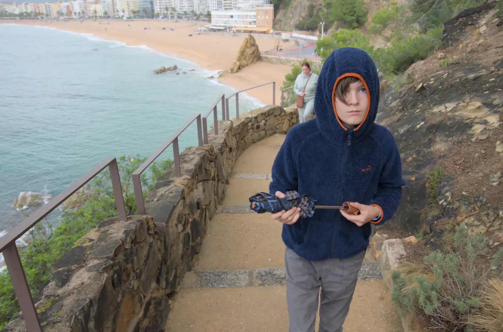 Harry's got an umbrella, from A Trip to Lloret de Mar, Catalonia, Spain - 27th October 2024