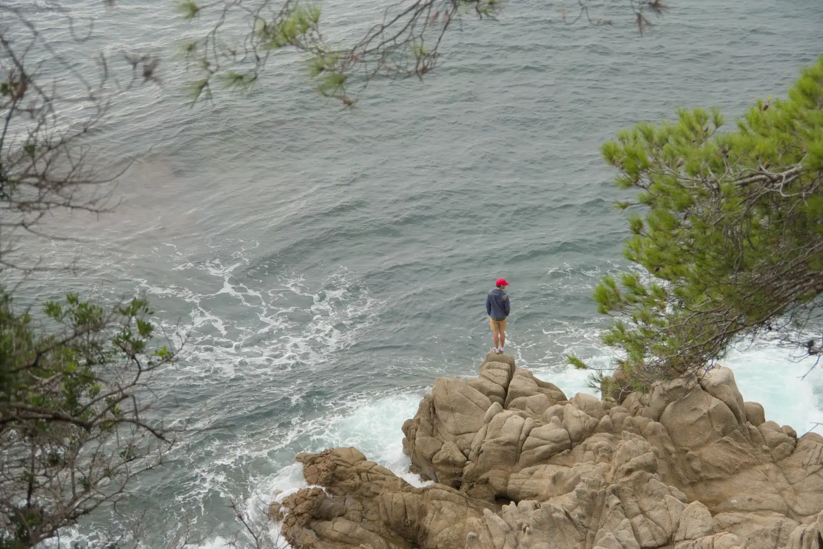 Some dude stands on the rocks, from A Trip to Lloret de Mar, Catalonia, Spain - 27th October 2024