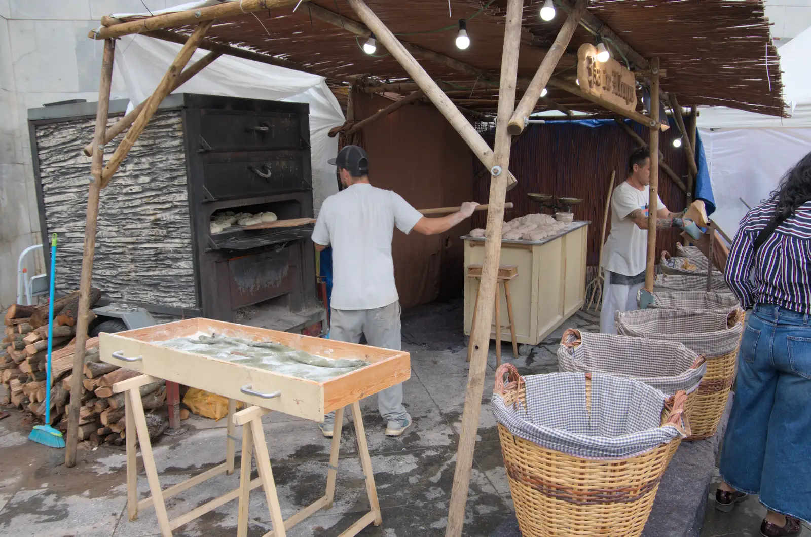 Another set of loaves is loaded into the oven, from A Return to Girona, Catalunya, Spain - 29th October 2024