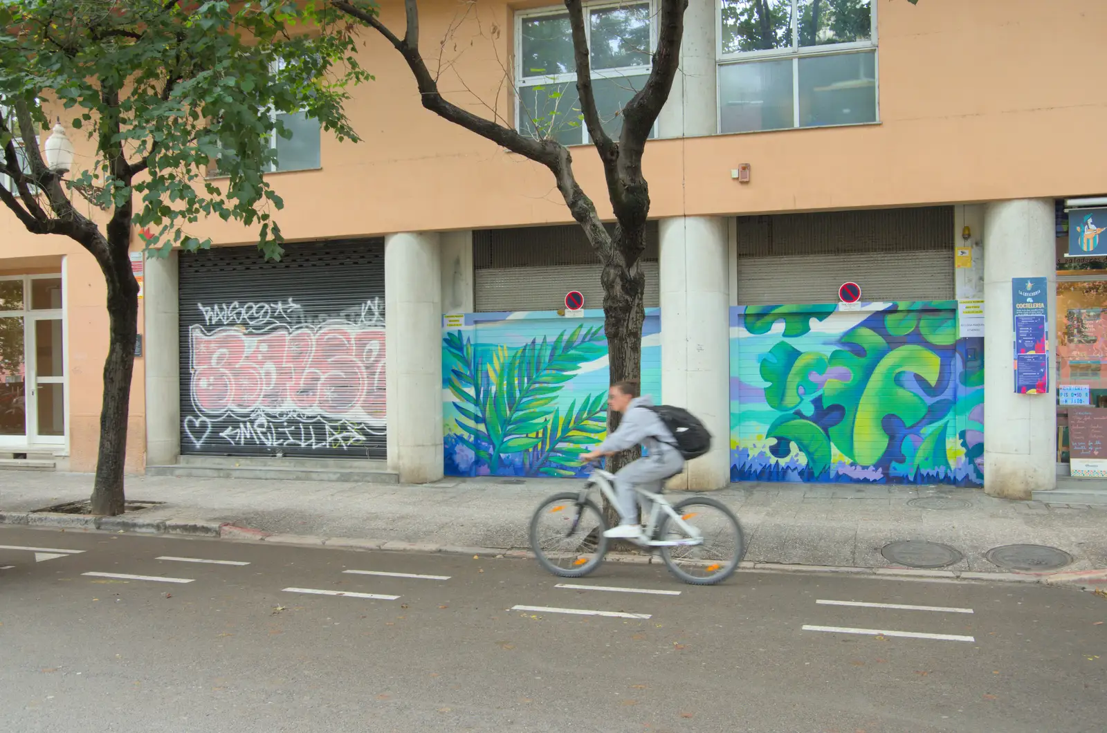 Graffiti and street art on Paseo de José Canalejas, from A Return to Girona, Catalunya, Spain - 29th October 2024