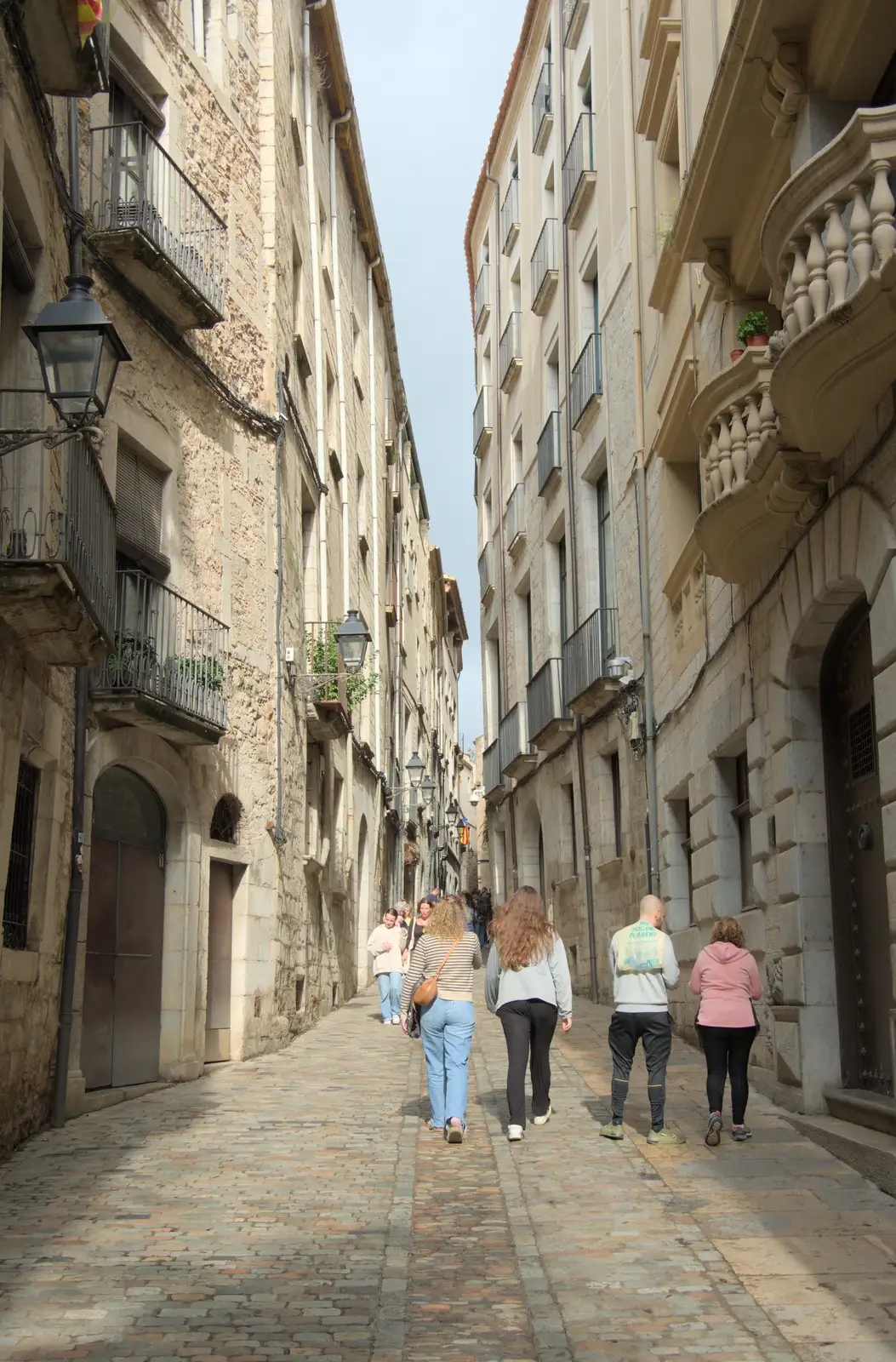 Buildings seem to lean together across the street, from A Return to Girona, Catalunya, Spain - 29th October 2024