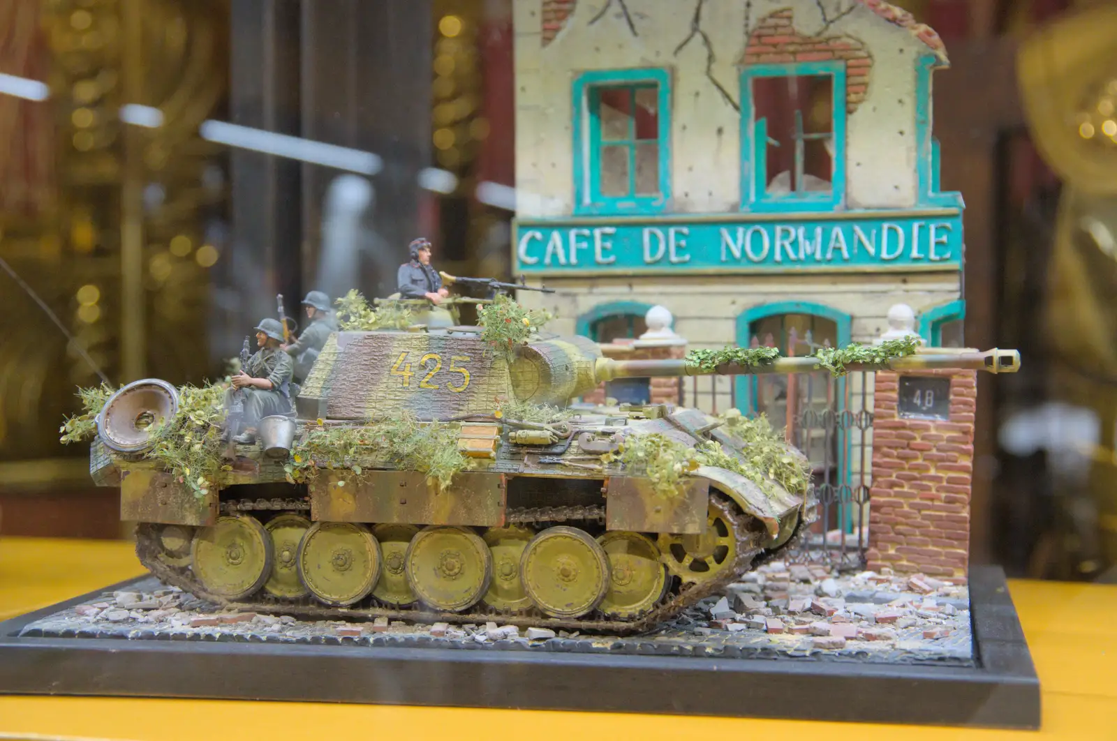 A model of a Panzer tank in Normandy, from A Return to Girona, Catalunya, Spain - 29th October 2024