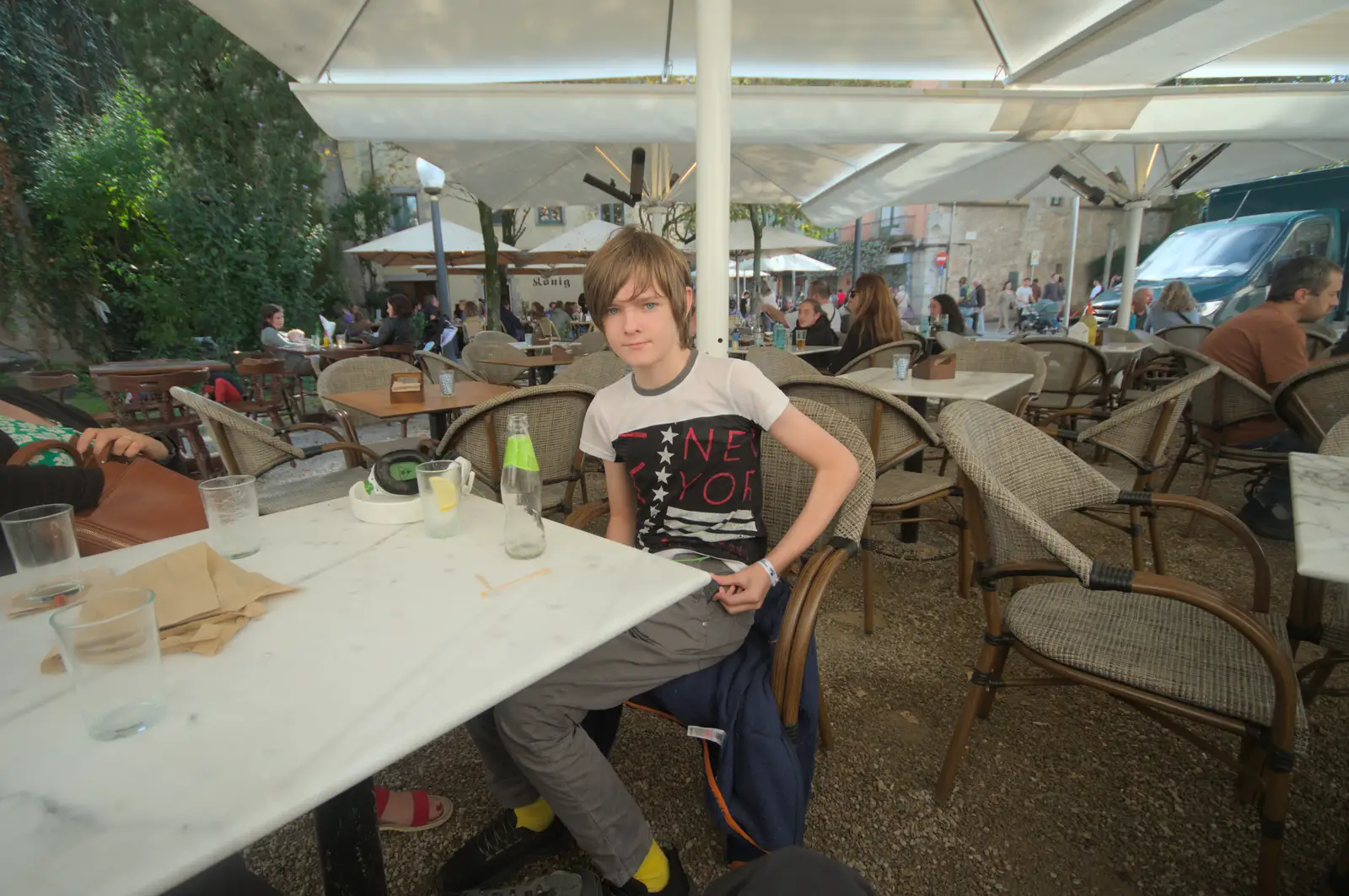 Harry at the River Café, from A Return to Girona, Catalunya, Spain - 29th October 2024