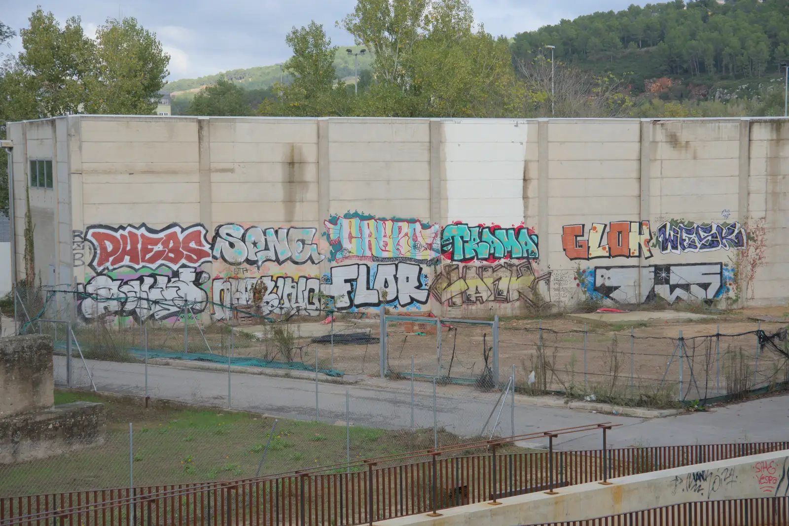 Lots of large tags on a building, from A Return to Girona, Catalunya, Spain - 29th October 2024