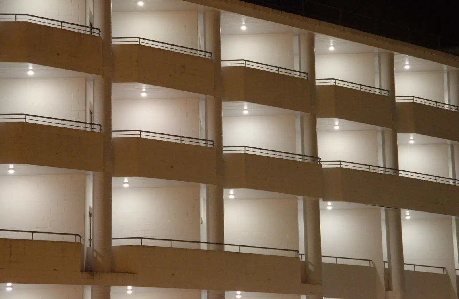 Rows of empty balconies, from A Return to Girona, Catalunya, Spain - 29th October 2024