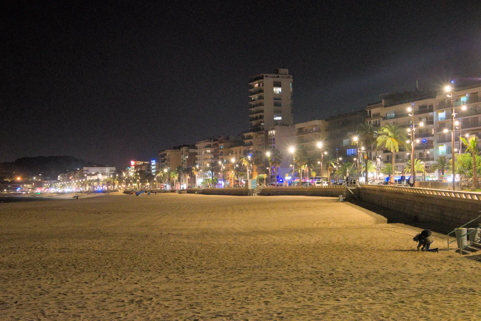 The empty beach in the evening, from A Return to Girona, Catalunya, Spain - 29th October 2024