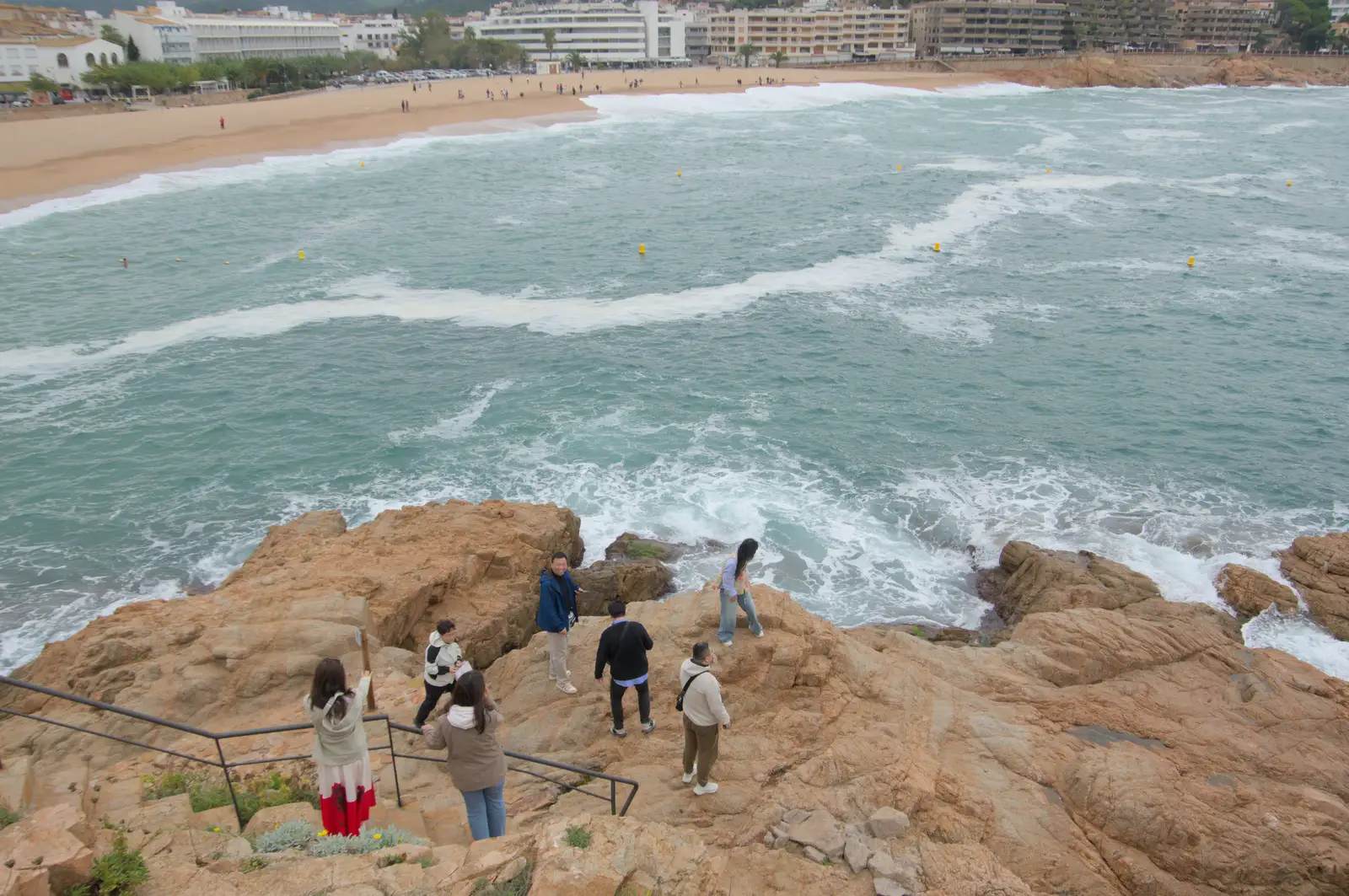 There's a crowd on the rocks, from A Postcard From Tossa de Mar, Catalunya, Spain - 30th October 2024