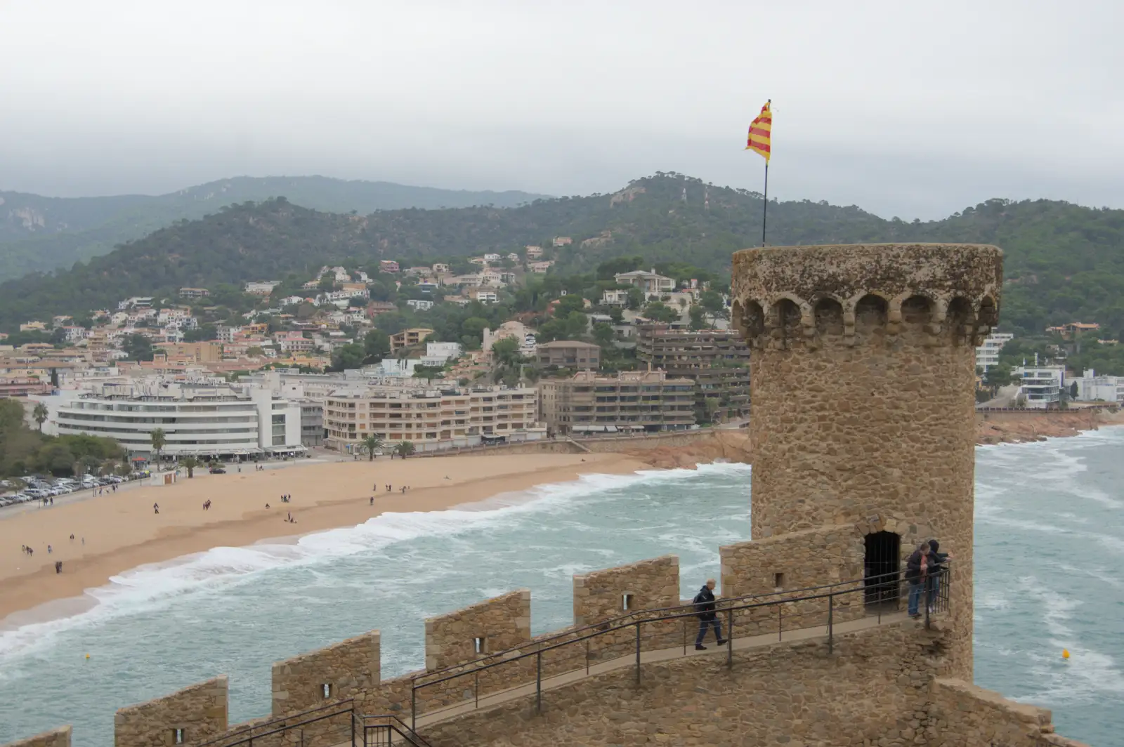 The Catalan flag flies from the highest tower, from A Postcard From Tossa de Mar, Catalunya, Spain - 30th October 2024