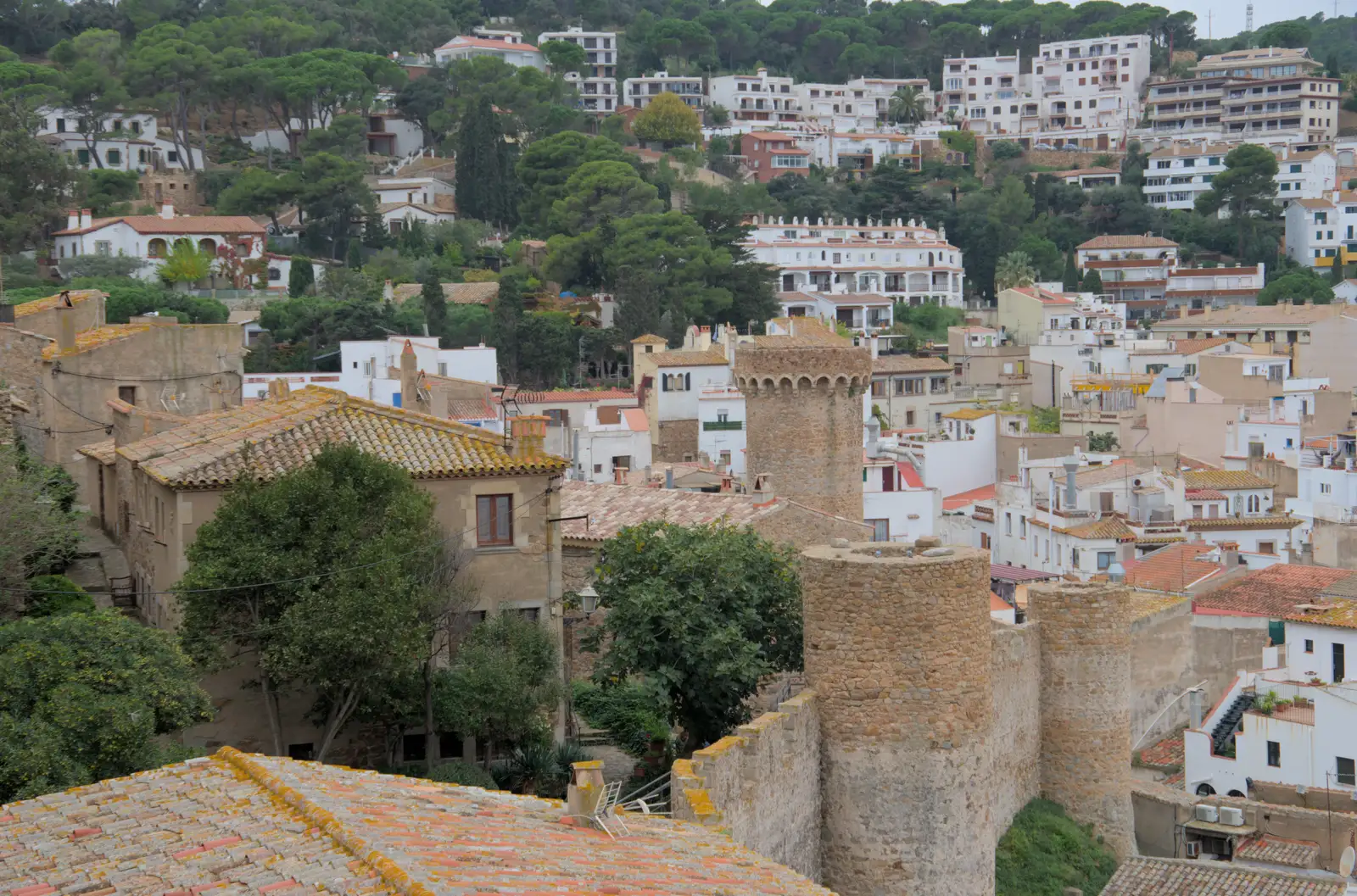 The castle walls and the extra-mural town, from A Postcard From Tossa de Mar, Catalunya, Spain - 30th October 2024