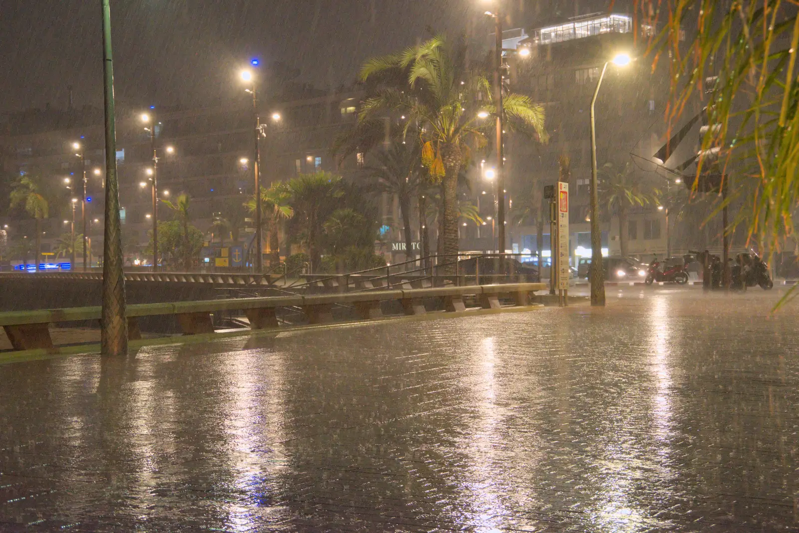 Back in Lloret de Mar, it's lashing rain again, from A Postcard From Tossa de Mar, Catalunya, Spain - 30th October 2024